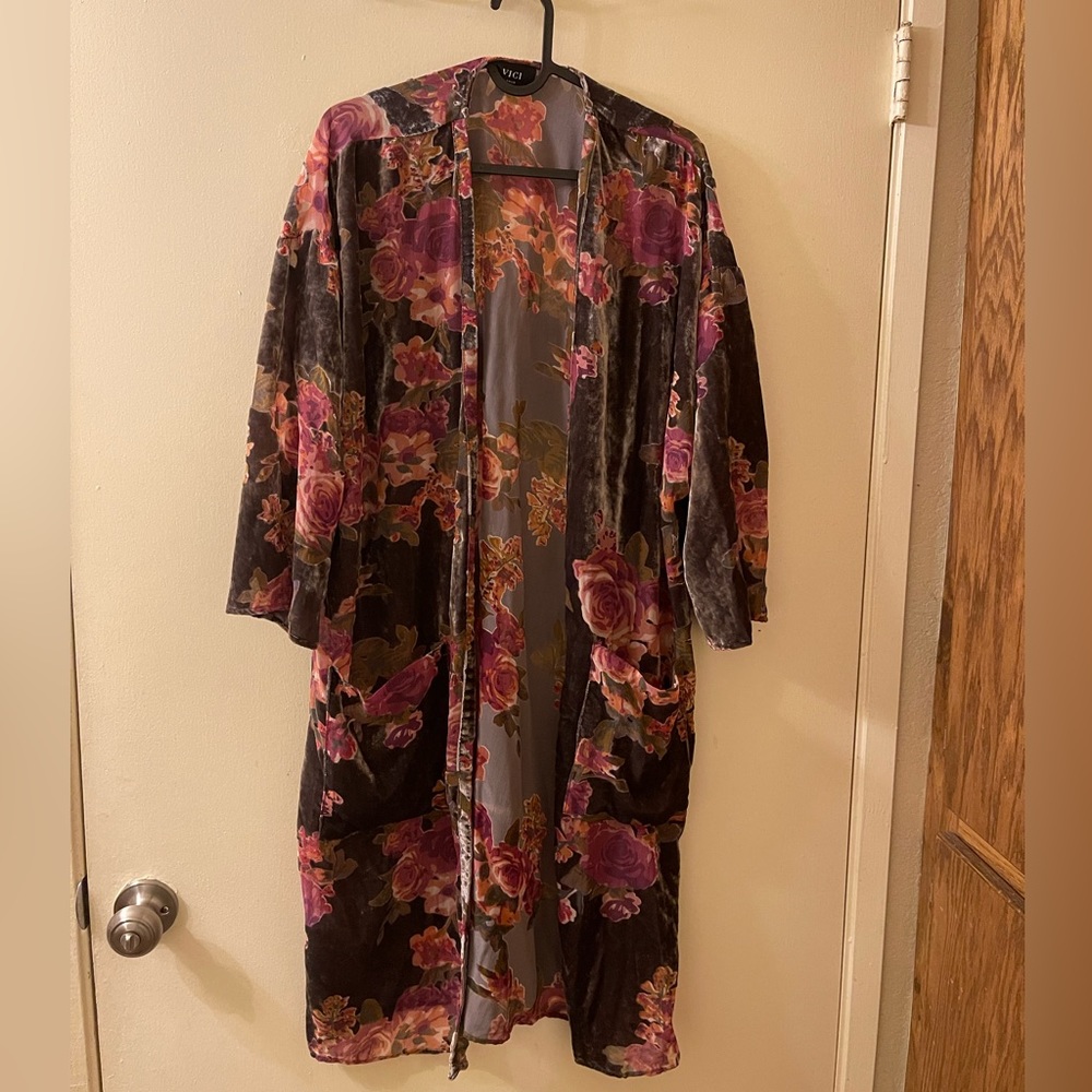 Floral Velvet Cardigan
